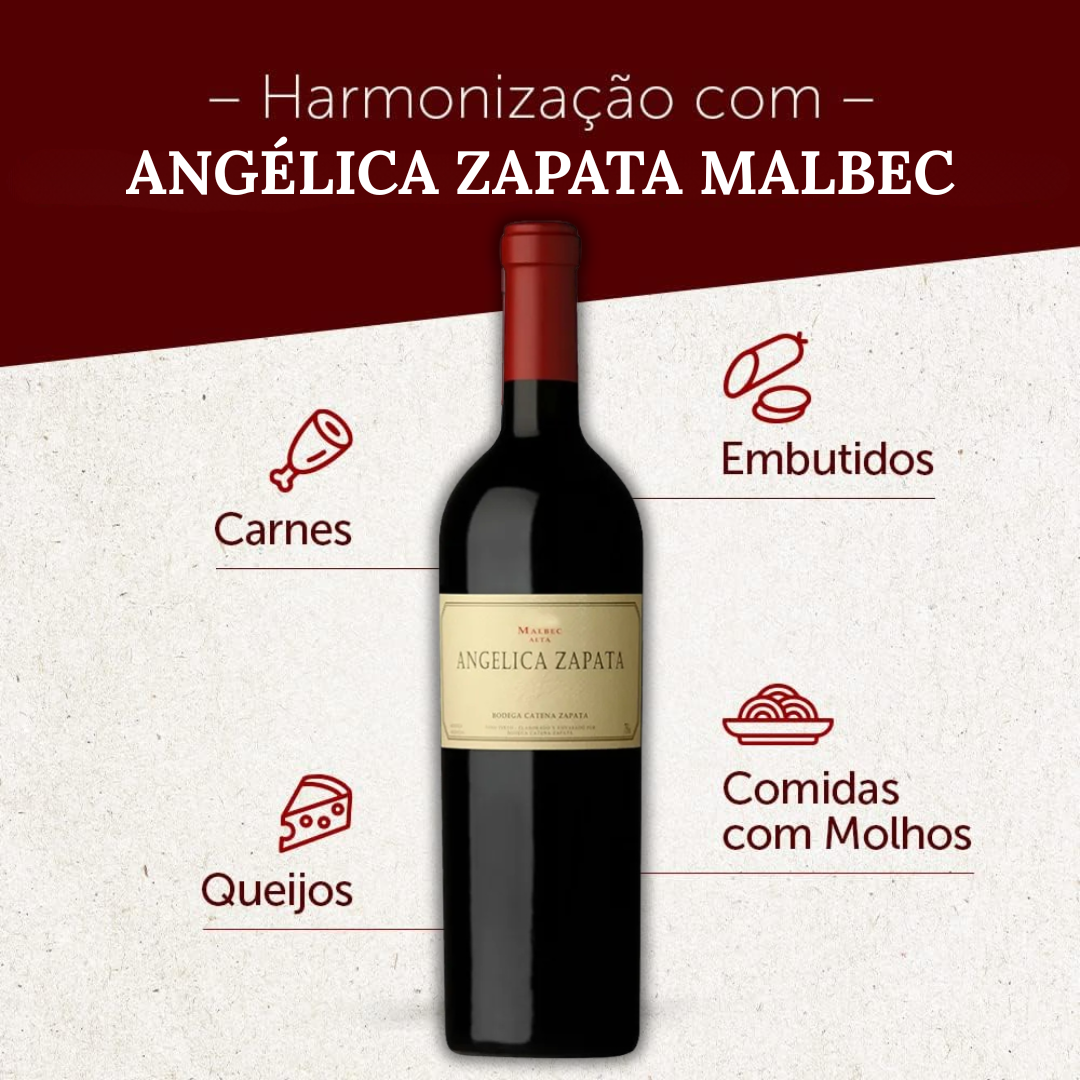 Kit 6 Vinhos Angélica Zapata Malbec Alta Caixa de Madeira