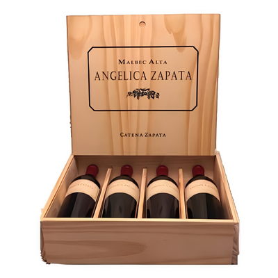 Kit 4 Vinhos Angélica Zapata Malbec Alta Caixa de Madeira 2
