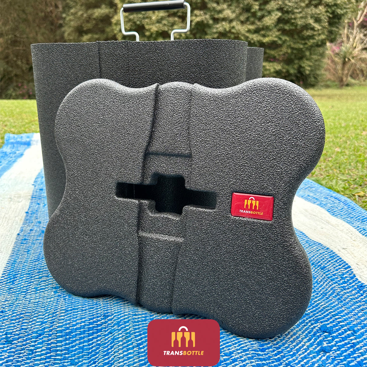 Case de Proteção de Garrafas de Vinho e Cadeado em Tecido Vermelho Inviolável TSA