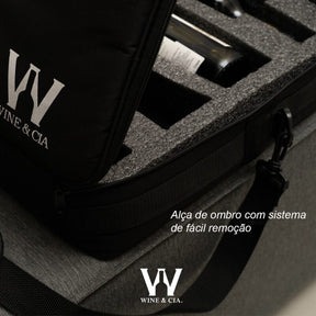 Espuma protetora de vinhos com bolsa tiracolo mala de transporte – 6 garrafas