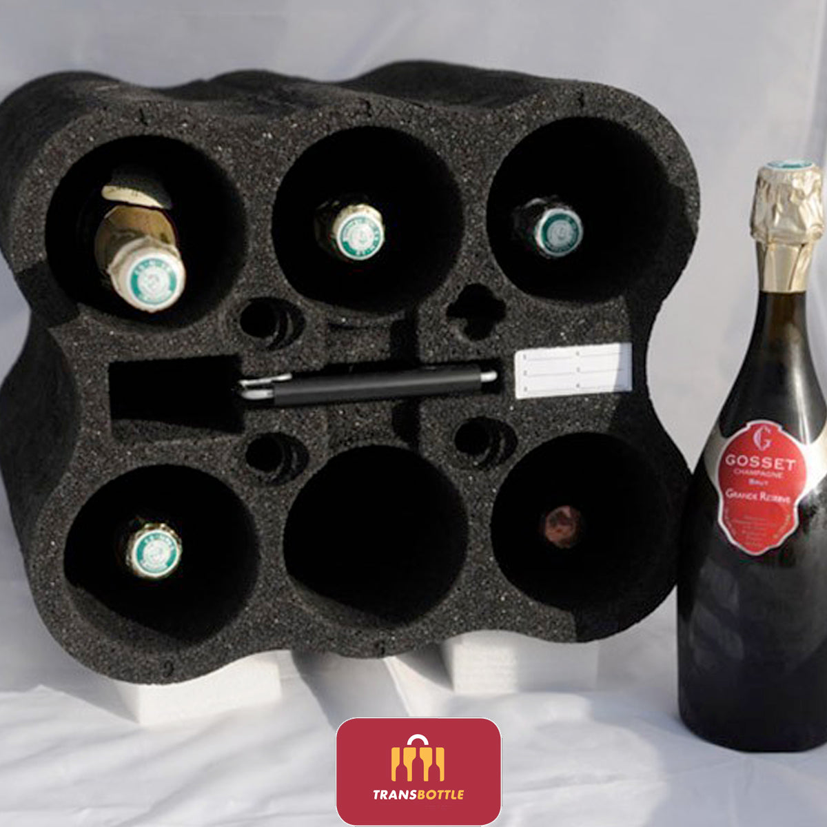 Case de Proteção de Garrafas de Vinho e Cadeado em Tecido Vermelho Inviolável TSA