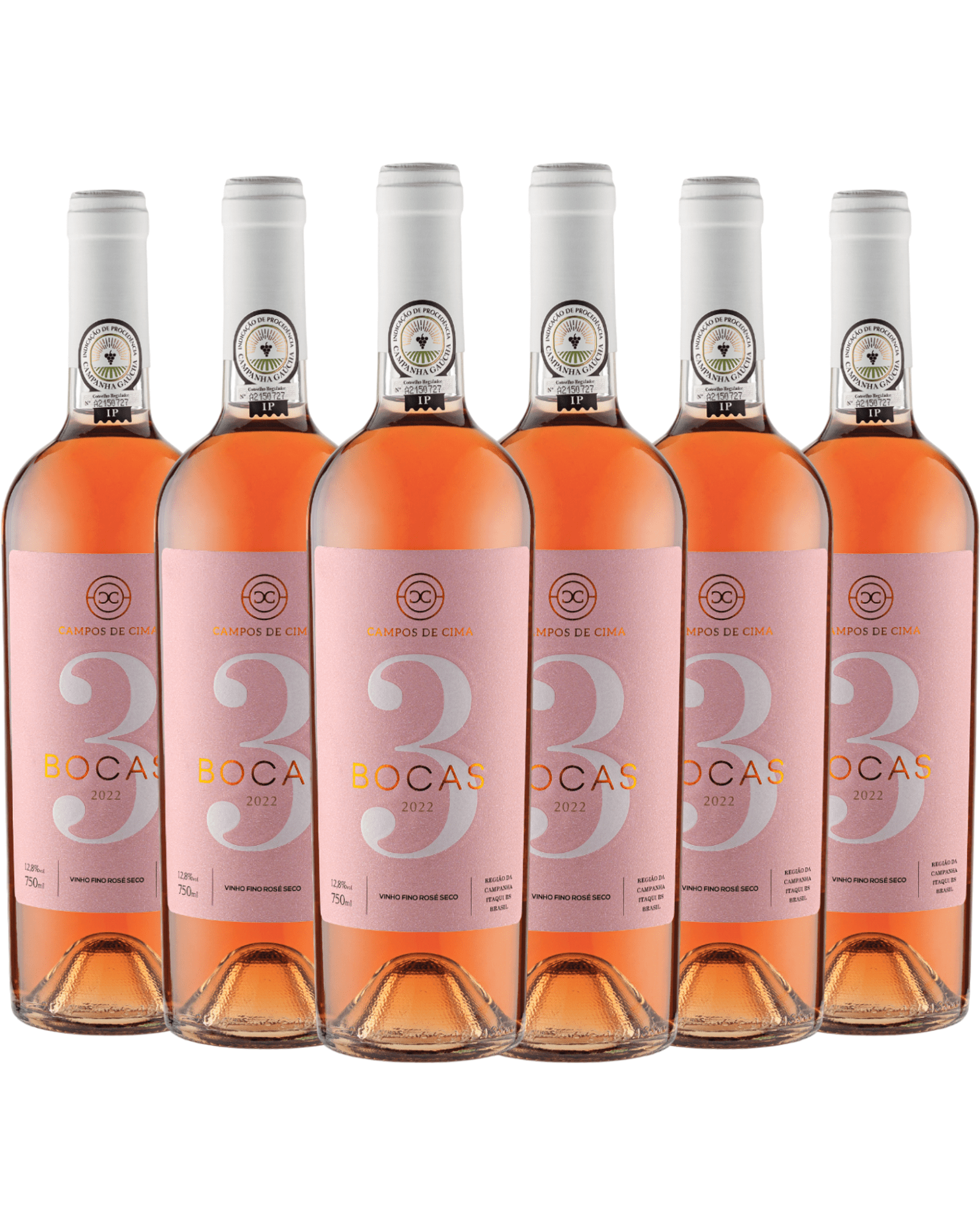 Pack 6 Unidades Vinho 3 Bocas Rosé